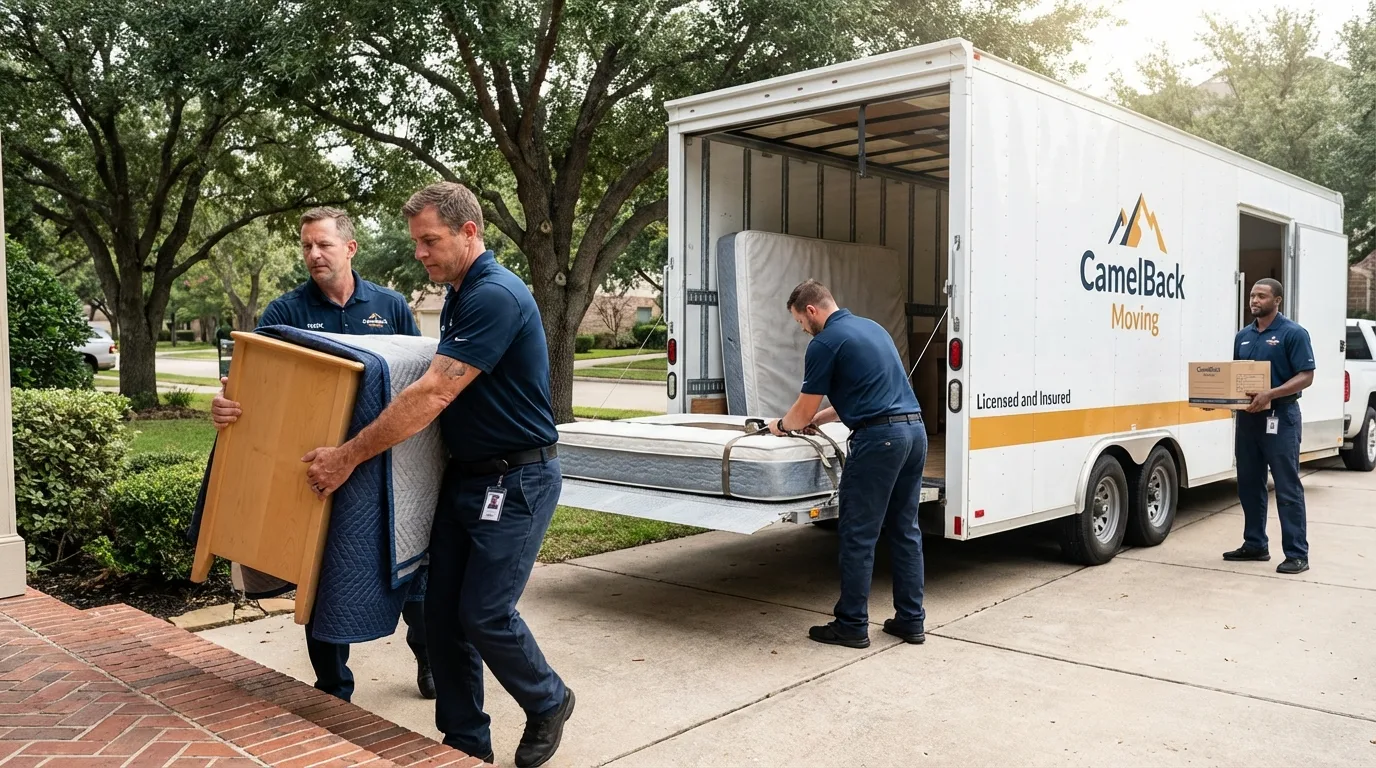 Crew loading residential truck for cross-state move from New Castle, KY